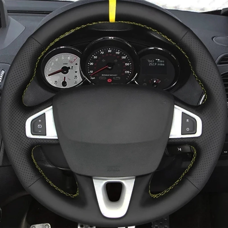 Custom Car Steering Wheel Braid Cover Non-slip 100% Fit For Renault Megane 3 (Coupe GT) RS 2010-2016 Auto Interior Accessories