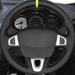 Custom Car Steering Wheel Braid Cover Non-slip Genuine Leather Fit For Renault Megane 3 (Coupe GT) RS 2010-2016 Auto Accessories