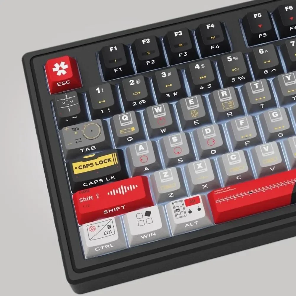 Imagem -02 - Tempo Tema Side-letter Keycaps Teclado Mecânico Altura Cereja Pbt Sublimação Térmica Faça Você Mesmo 61 87 98 104 108 132 Chaves