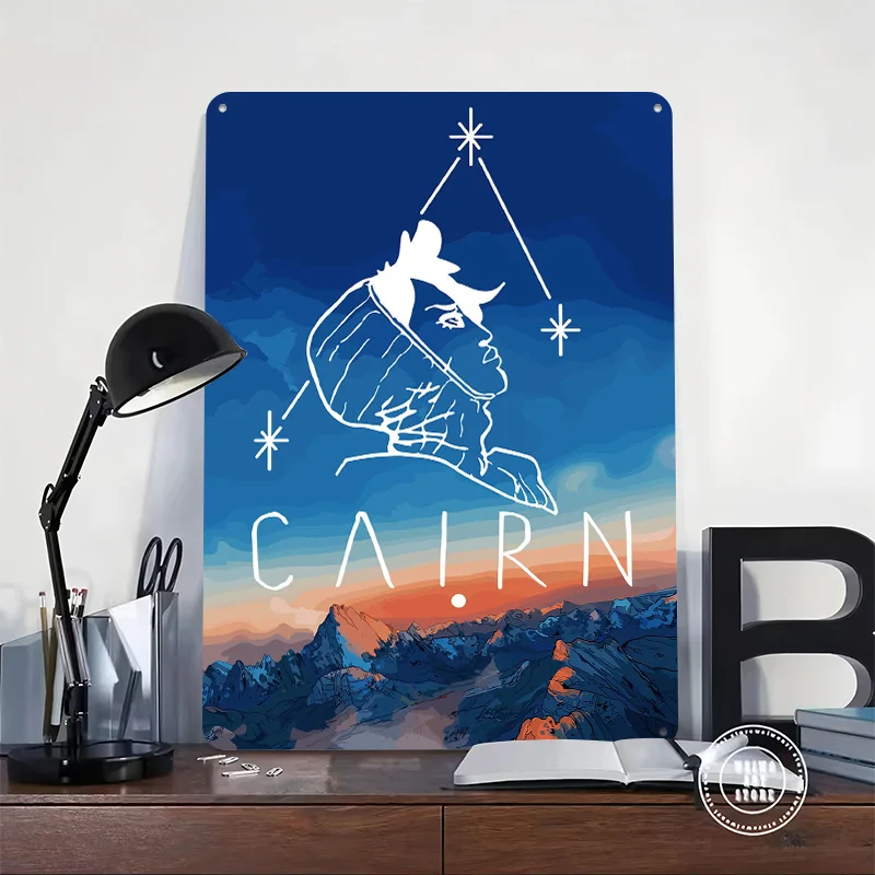 Constellation and Mountains Printed Poster Customized Retro Wall Art Vintage Metal Tin Signs for Desk Decor Decoration Home Room