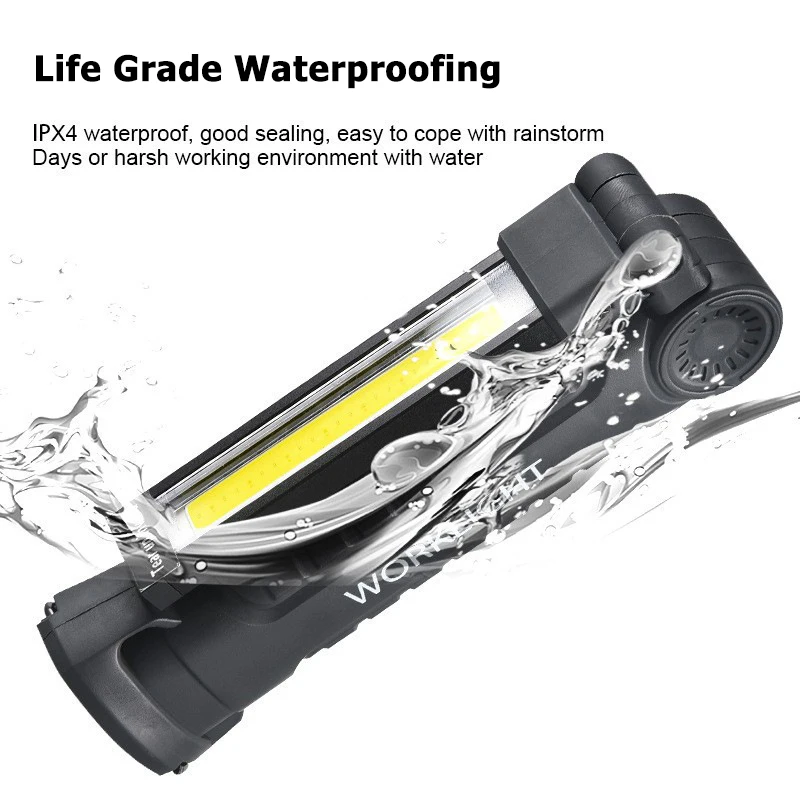 ​Foldable LED Working Light USB Rechargeable LED Flashlight Multifunctional Outdoor LED Camping Lantern With Magnetic & Hook