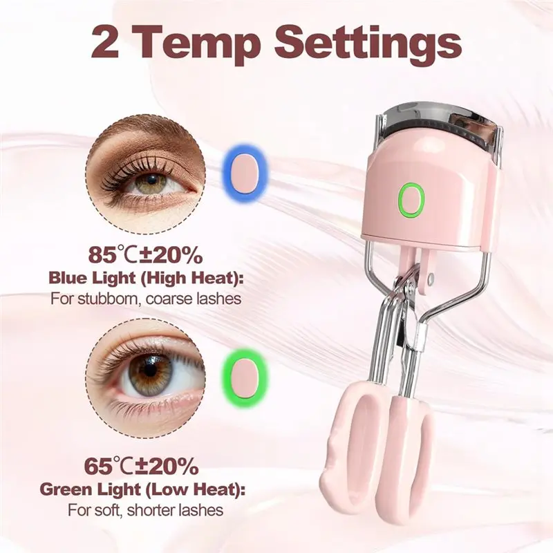 Heated Eyelash Curler, Rechargeable, Has Two Temperature Modes, Heats Up Rapidly, Creates Naturally Curved Eyelashes