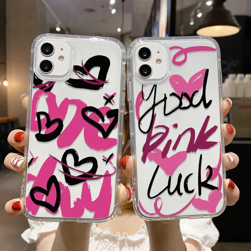 Love Heart Clear Case For Samsung A53 A54 A55 5G A52 A33 A34 A35 A32 A31 A23 A22 A14 A13 S24 Ultra S22 Plus S23 S21 S20 FE Cover