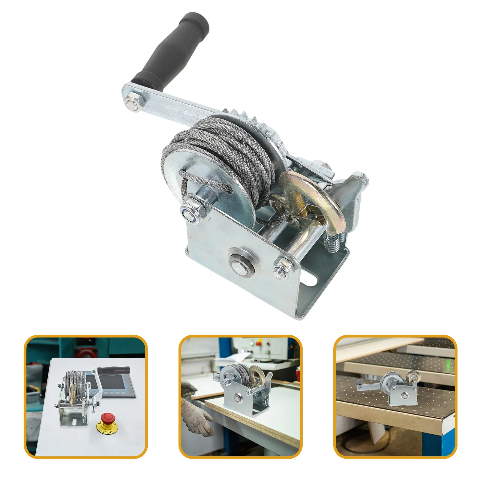 Portable Winch Hand Gear Crank Winch 600-3000 Pounds Manual Winch Wire Rope Traction Hoisting Winch Complete Specifications