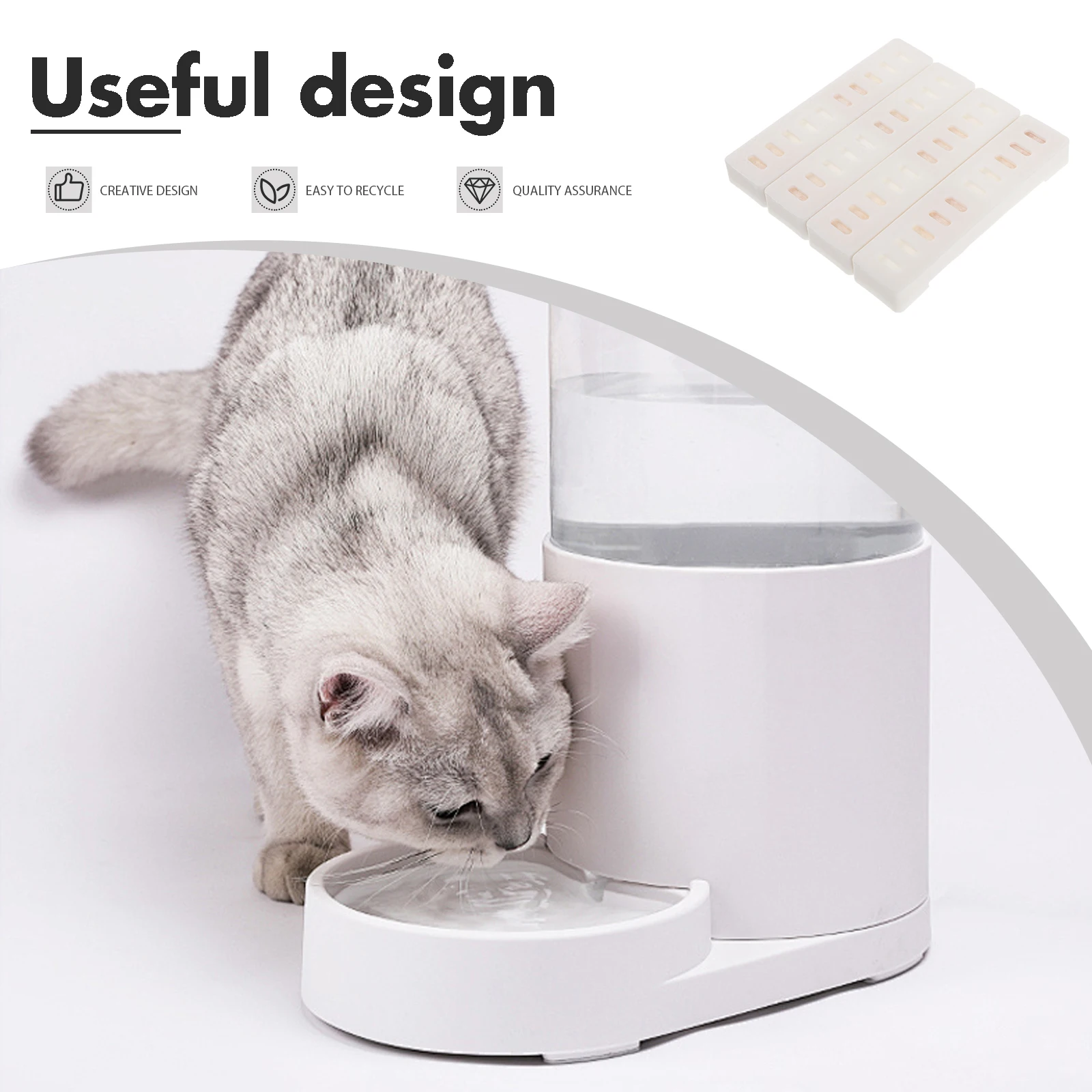 

4 Pcs Water Dispenser Filter Strainer for Cat Fountain Replacement Filters Pet Plastic