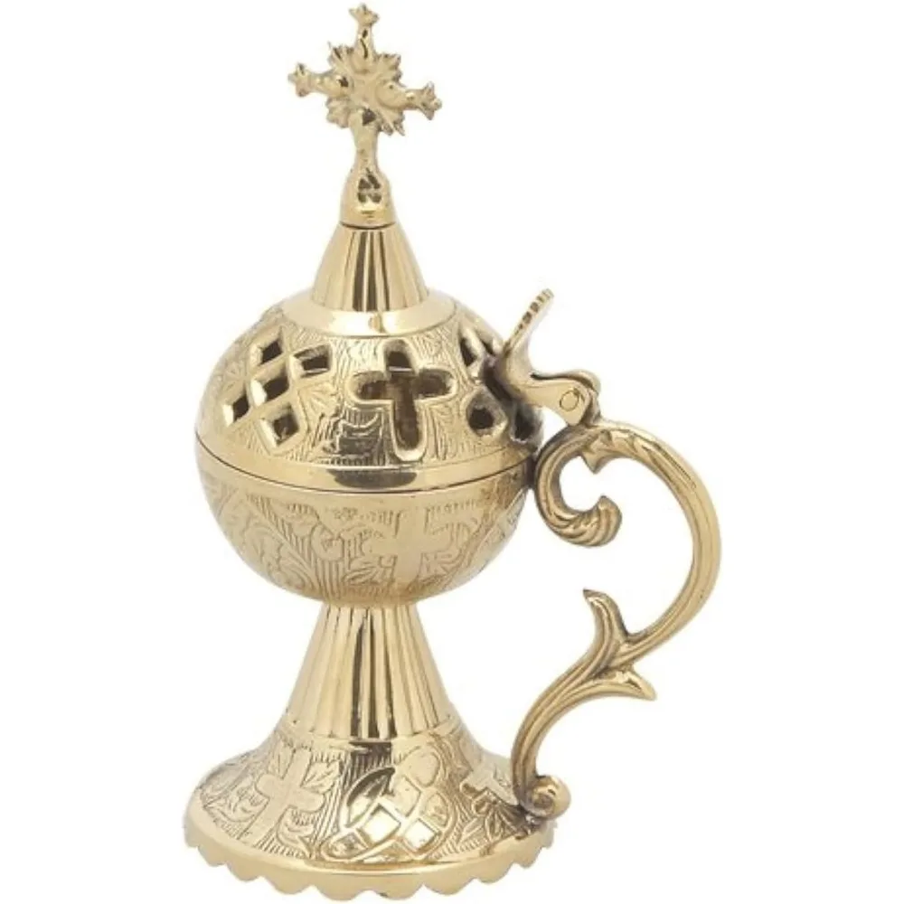 

Greek Russian Orthodox Christian Brass Censer Incense Burner