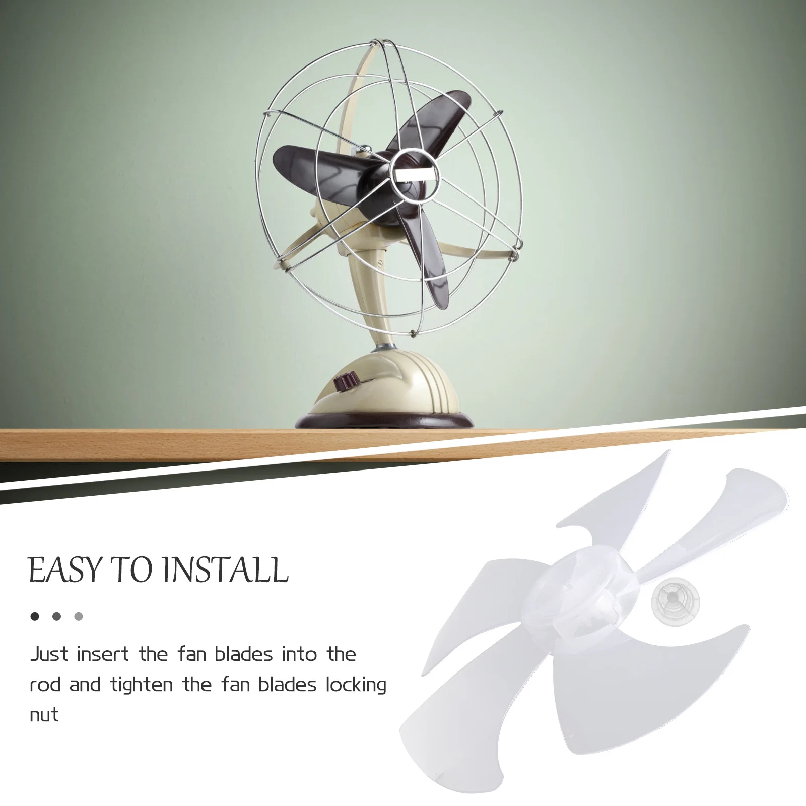 

16 Inch Universal 5 Leaves Electric Fan Blades Replacement for Standing Pedestal Table Silent Household