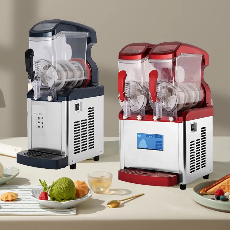 Single and double cylinder snow melt machine for ice cream