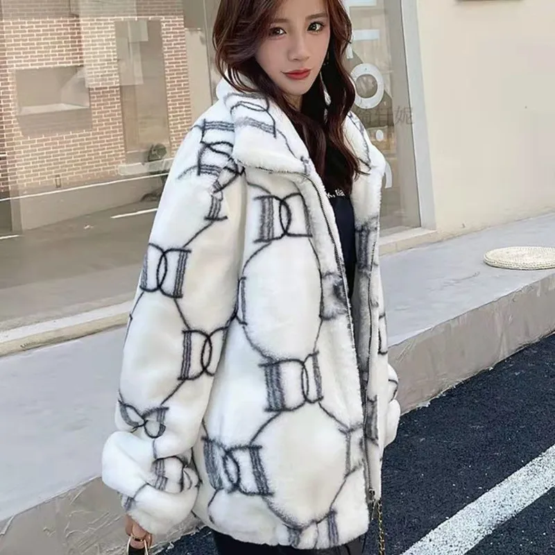 Lamb Coat Women\'s Outwear 2023 New Autumn Winter Korean Padded Cotton Jacket Female Overcoat Fashion Loose Warm Cardigan Coat