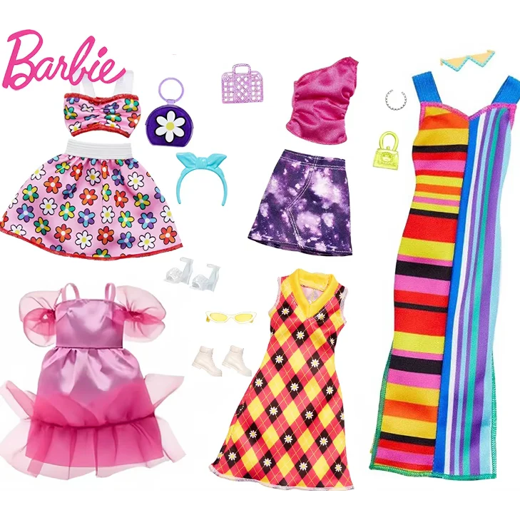 Case H Original Barbie Doll Dress Accessories Shoes Purse Sets Clothes Genuine Top Brand Kids Toys for Girls Children Gifts