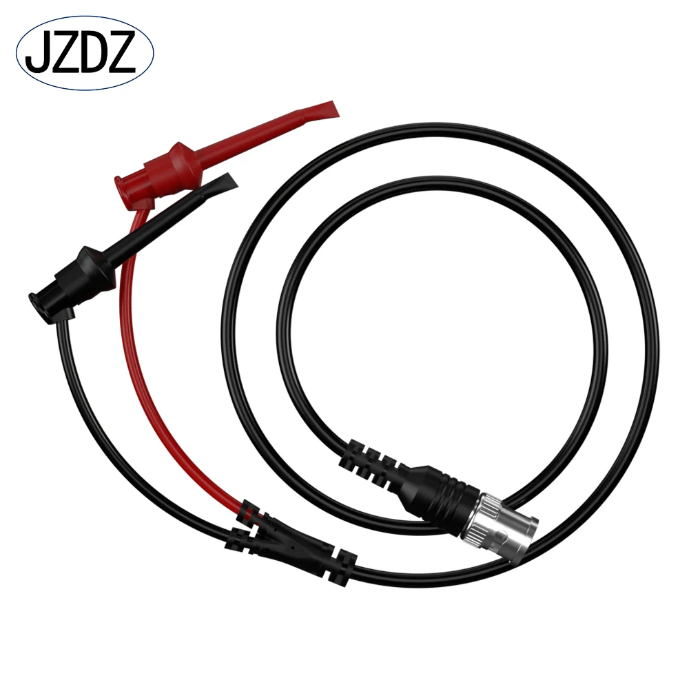 Jzdz 100cm bnc macho plug para teste duplo gancho grampos de baixa perda cabo coaxial teste conectores de chumbo adaptador para osciloscópio j.70048