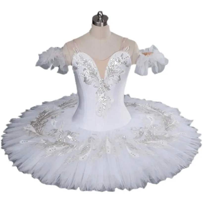 Professionele Ballet Tutu Meisjes Witte Klassieke Pannenkoek Tutu Zwanenmeer Ballerina Kostuum Volwassen Vrouwen Turnpakje Balett Jurk Voor Kind