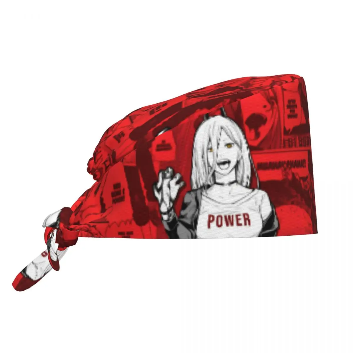 체인소 맨 레제 랩 수술사 수술용 캡 애니메이션 만화 애완동물 미용 간호 작업용 캡 모자 빈티지 유니섹스 스타일 스크럽 캡