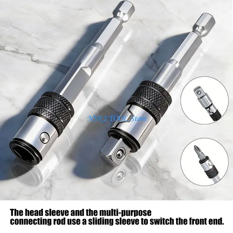 L8RC Auto Locking Socket Extension Bar Ensuring Bit Security Preventing Slippage During Various Repair Tasks Applications