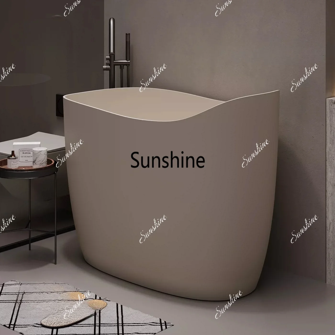 Small apartment household bathtub B & B deep bubble sitting bubble pure polymer artificial stoneY
