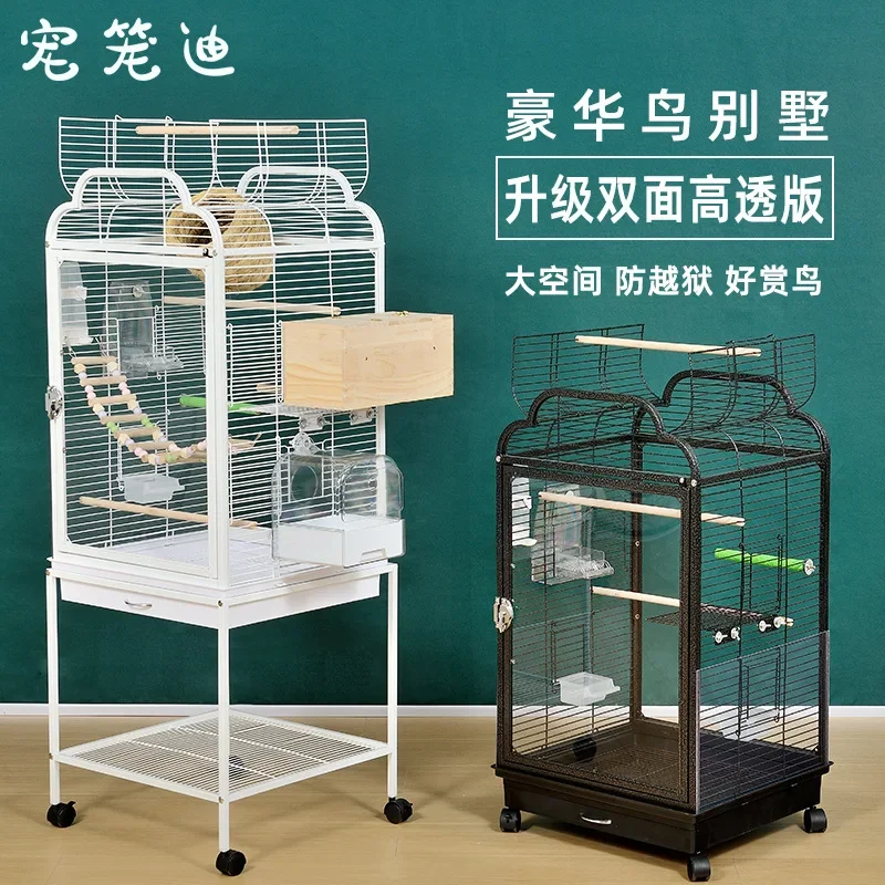Directly from the manufacturer Various metal bird cages Pet cages Multifunctional group bird cages Double-sided transparent
