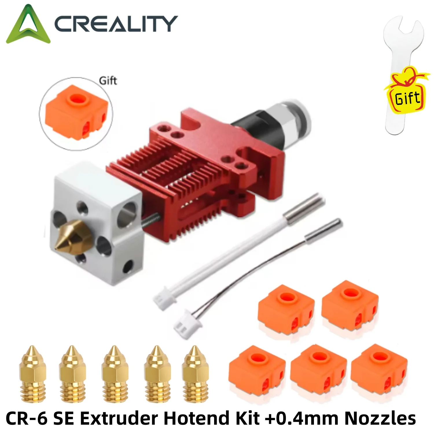 Creality CR-6 SE Hotend Kit, Aluminium Alloy Extruder Hotend Nozzle Kit, with MK Nozzle and Silicone Sock for 3D Printer CR-6 SE