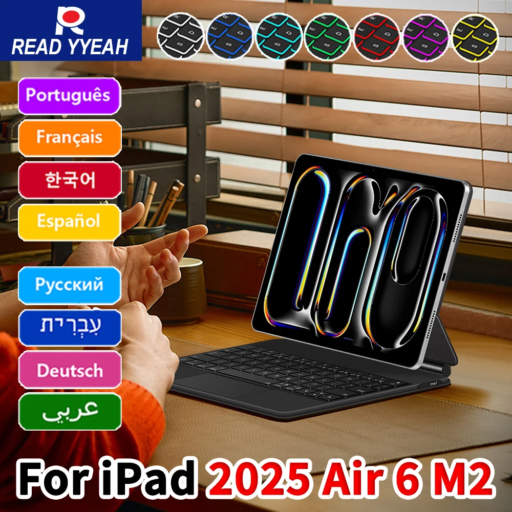 READ YYEAH Magic Keyboard For iPad Air 2025 Case For iPad Air 6 11 2024 Pro 13 Pro 11 2024 for iPad Pro 12.9 Air 4 5 10.9in Case