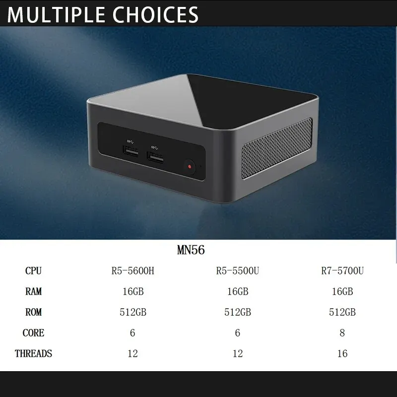 فاير بات MN56 كمبيوتر صغير للألعاب AMD Ryzen 5 H Windows 11 DDR4 Nvme SSD MiniPC WIFI6 BT5.2 للألعاب