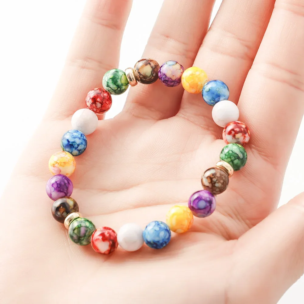 7 Chakra Reiki Healing Stone Bracelet Yoga Balance Energy Beads Volcanic Stone Lose Weight Bracelet Jewelry Bangle for Women Men