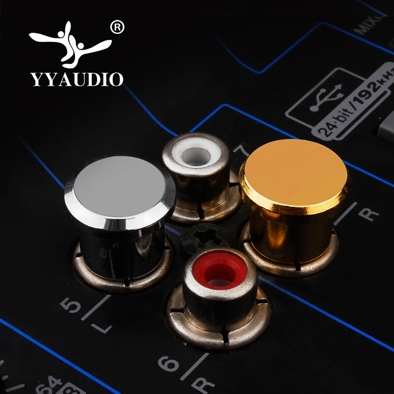 10pcs RCA Dust Caps Pure Copper Gold Plated or Rhodium Plated Audiophile Grade RCA Antioxidant Metal Protective Cover