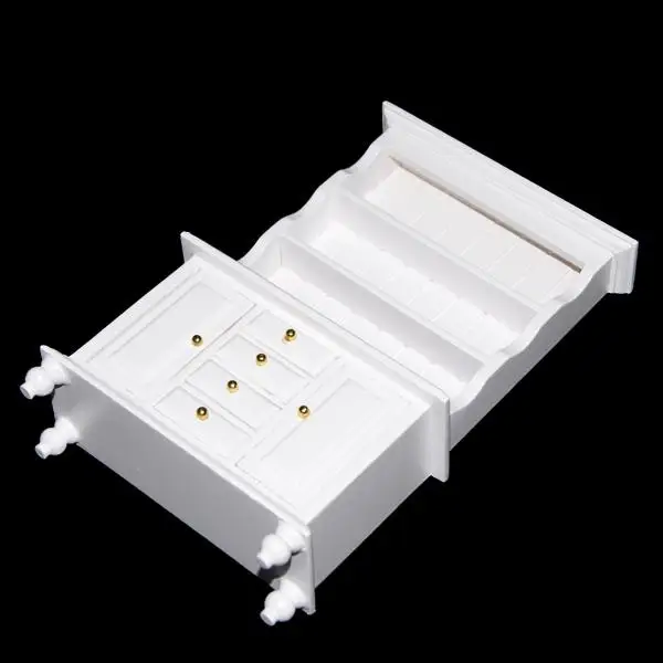 Armário de madeira para casa de bonecas, móveis em miniatura, estante de três camadas para 1 12, acessórios para casa de bonecas, sala de estar