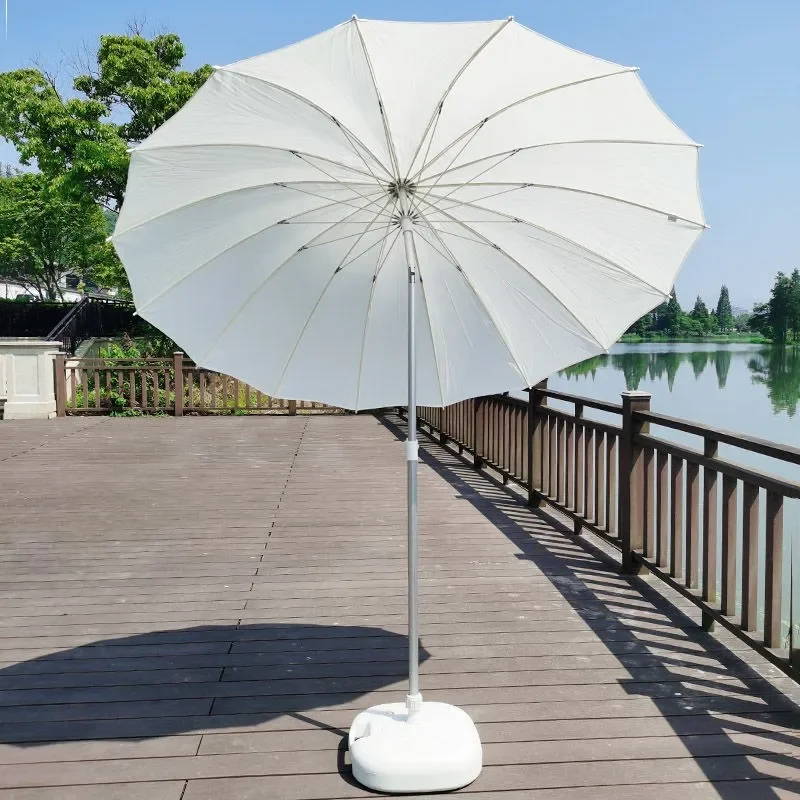 Outdoor Beach Umbrella Large Portable Fishing Umbrella Sunscreen and Rain-Proof Stall Umbrella Rotating Shaking Head Garden Sun