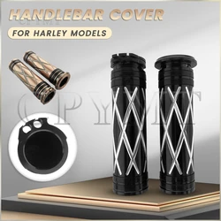 1Pair  Handlebar Motorcycle Handlebar Grips Fit For Harley Touring Sportster XL883 1200 48 XR Dyna Softail VRSC 96-later