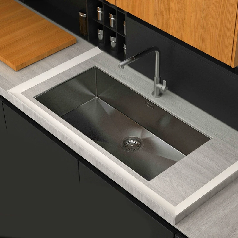 Barriera dell'acqua del Silicone della striscia di sostegno dell'acqua per la barriera dell'acqua del lavandino per il bagno per il controsoffitto della cucina bianco lungo 60cm