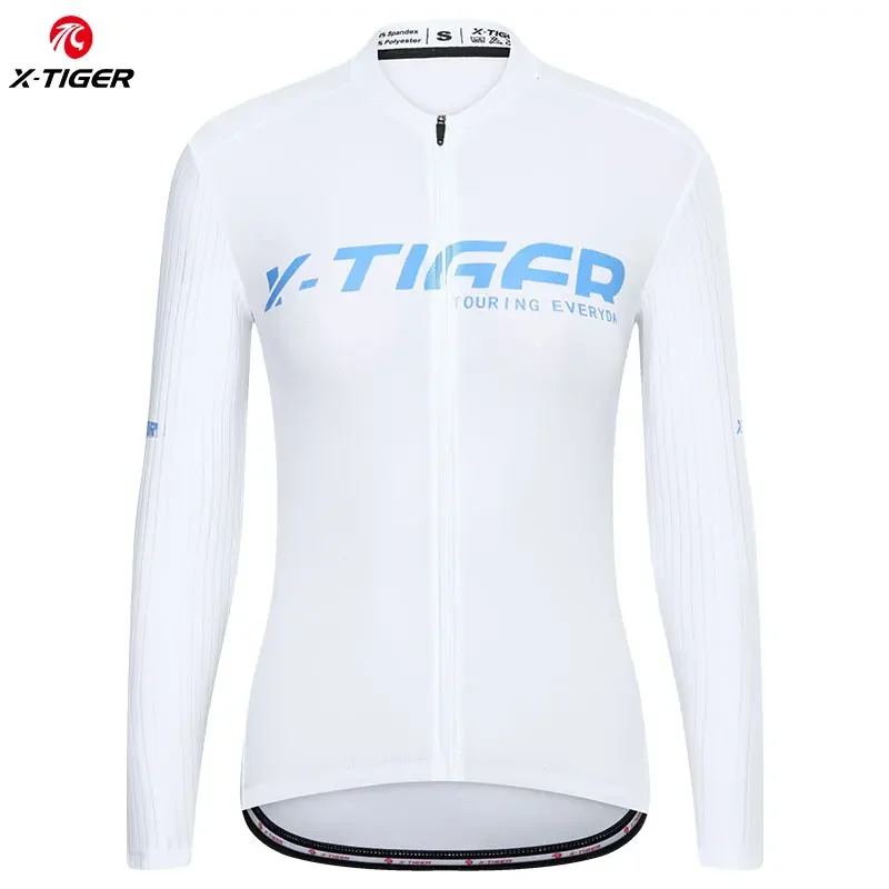 X-Tiger Women Cycling Jersey Long Sleeve Bicycle Shirt Quick Dry Breathable Biking Clothing Sport Tops Upgraded Race Jersey