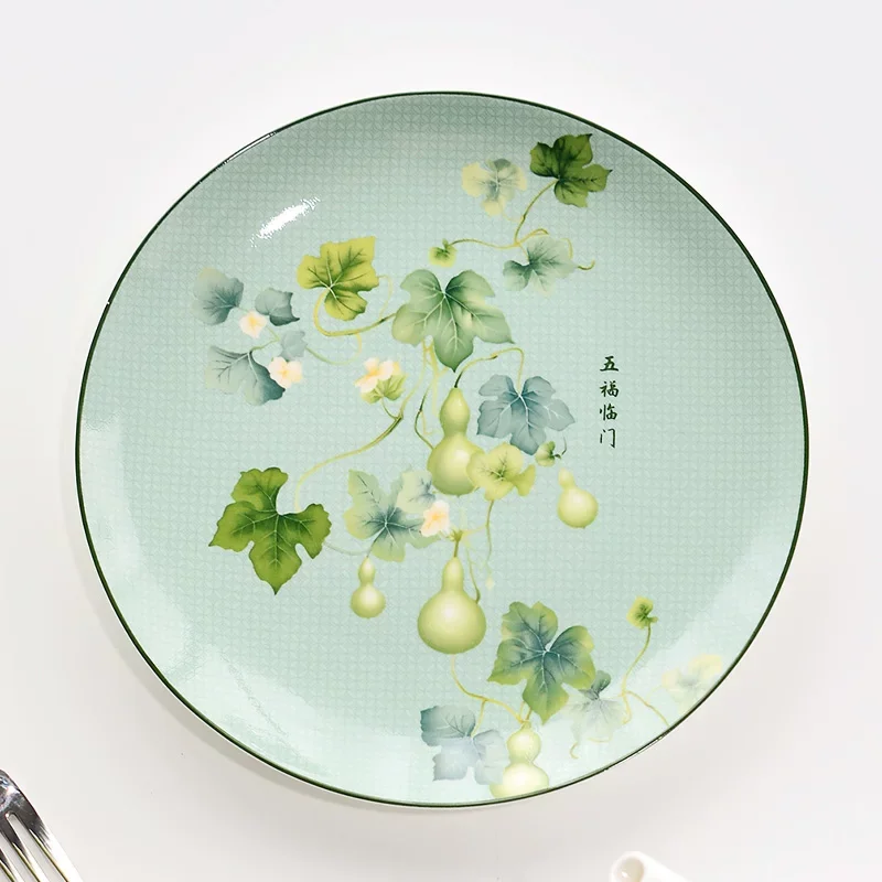8inch, bone china kitchen plates, Chinese painting design, party chafing dishes, ceramic dishes, dinner plate, sashimi plate