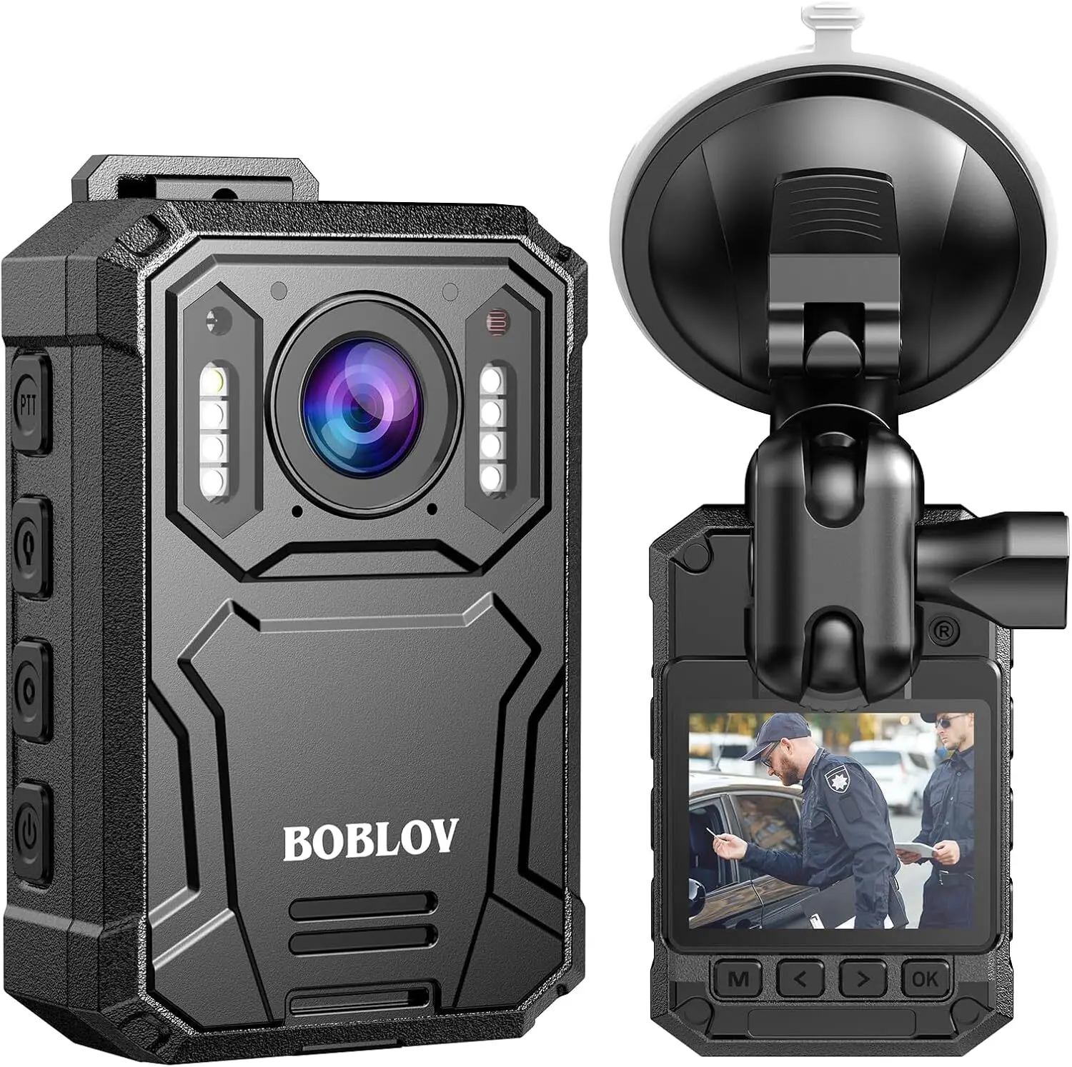 BOBLOV KJ23Pro 128GB Police Body Camera 2K 4000mAh USB-C for Law Enforcement IP66 Waterproof