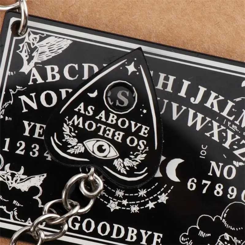 

652F Game Spirit Hunt Metaphysical Message Board DIY Making Keychain Pendulum Board Keyring Talking Board Divination Keychain