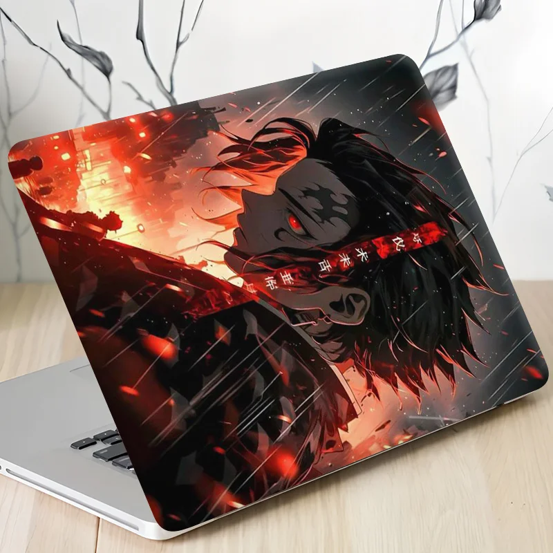 2 pieces of red flame animation pattern computer protective case, scratch-resistant self-adhesive durable easy to install and