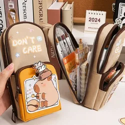 Pencil Case Large Capacity Pencil Bag Cartoon Capybara Pen Bag Stationery Holder Storage Bag Pen Pouch Student School Supplies