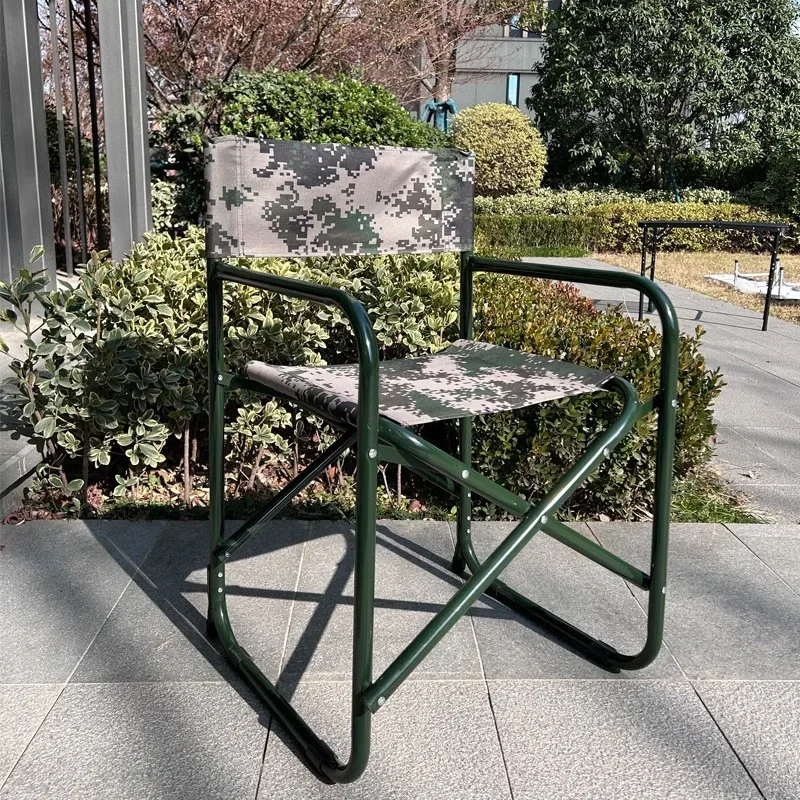 

Outdoor leisure bold thickened steel tube Oxford cloth folding chair single backrest director chair camping picnic armchair