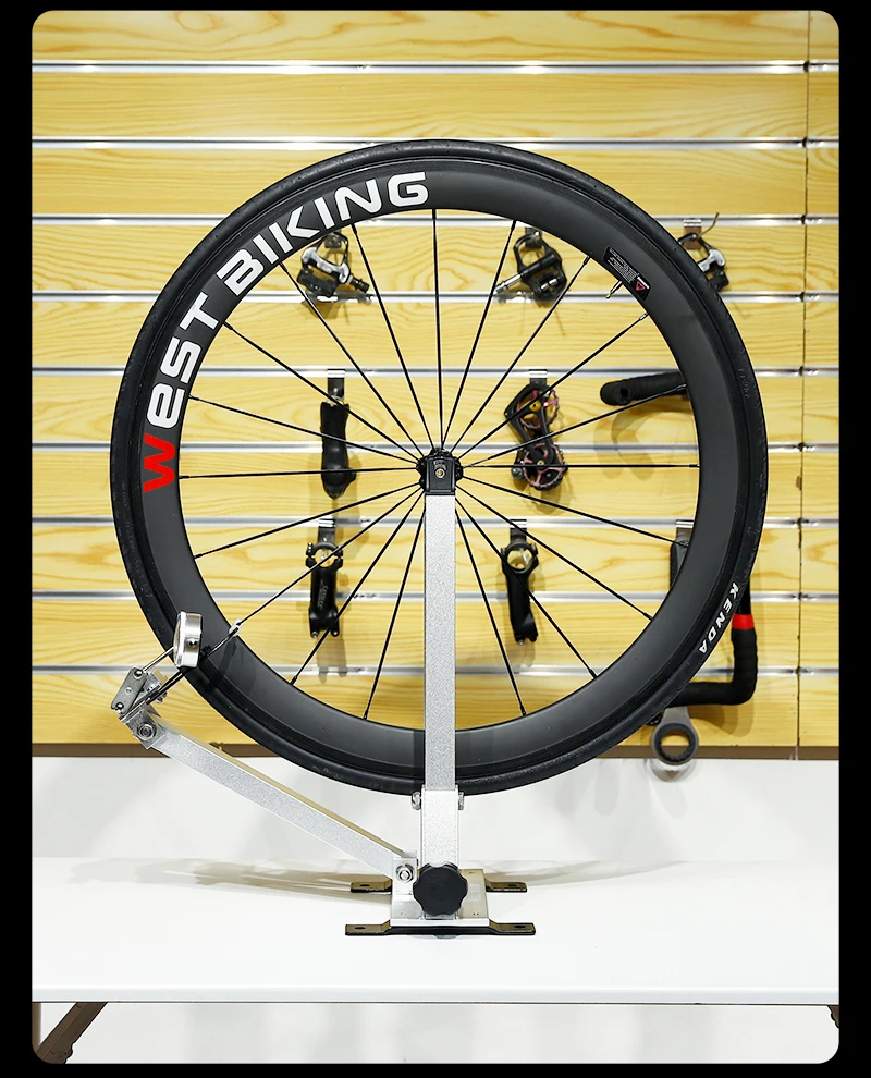 WEST BIKING Fahrrad-Zentrierständer mit Messuhr, Reifeneinstellgerät für Felgen, Laufradsatz, MTB, Rennrad, BMX, Fahrradreparaturwerkzeuge – Detail 16