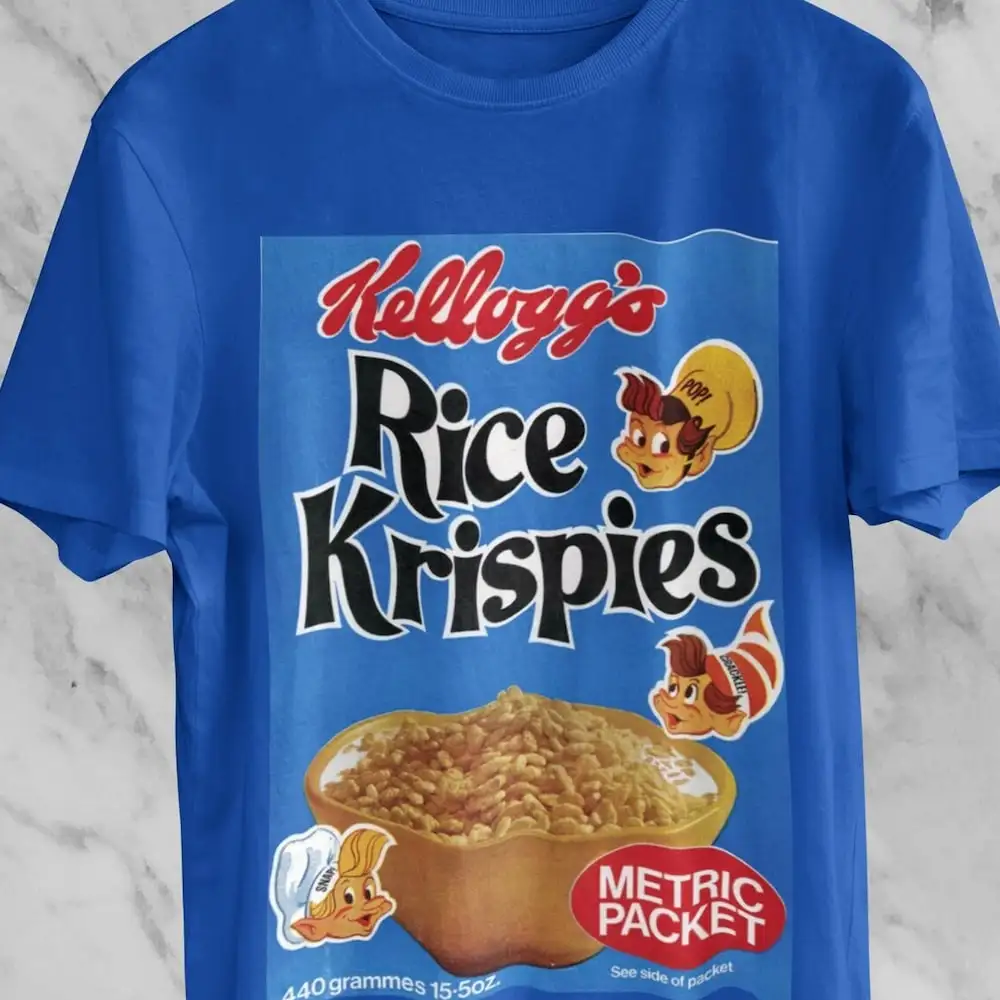 Camiseta de arroz Krispies para parejas, camisas divertidas de mordaza, cereales a presión, craquelado, Pop, camiseta divertida, lindo regalo Vintage