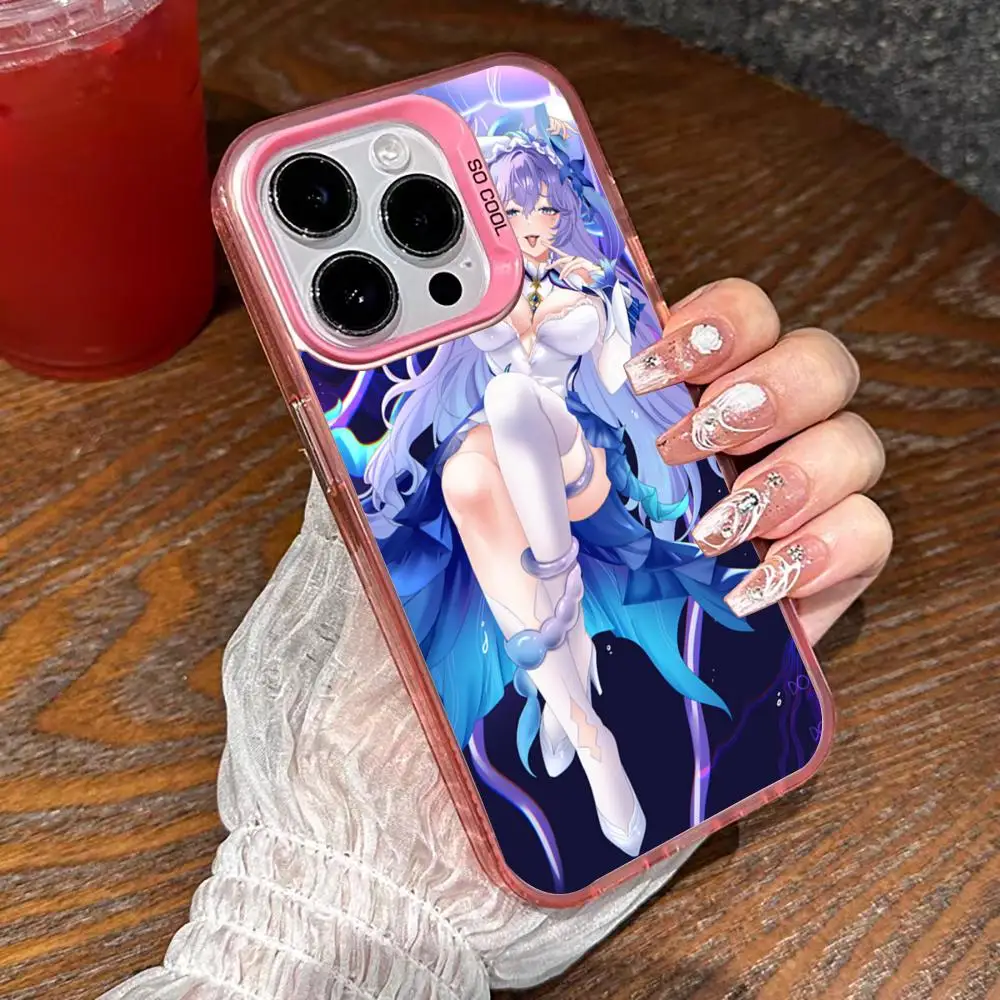 Etui na telefon Wuthering Waves Cantarella różowy IMD Kolorowy srebrny Odpowiednie miękkie etui na iPhone 16 15 14 13 12 11 XS Pro Max