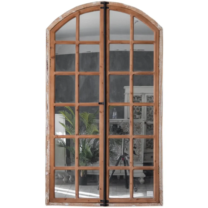 

Retro wall decoration false window mirror B & B living room entrance decorative