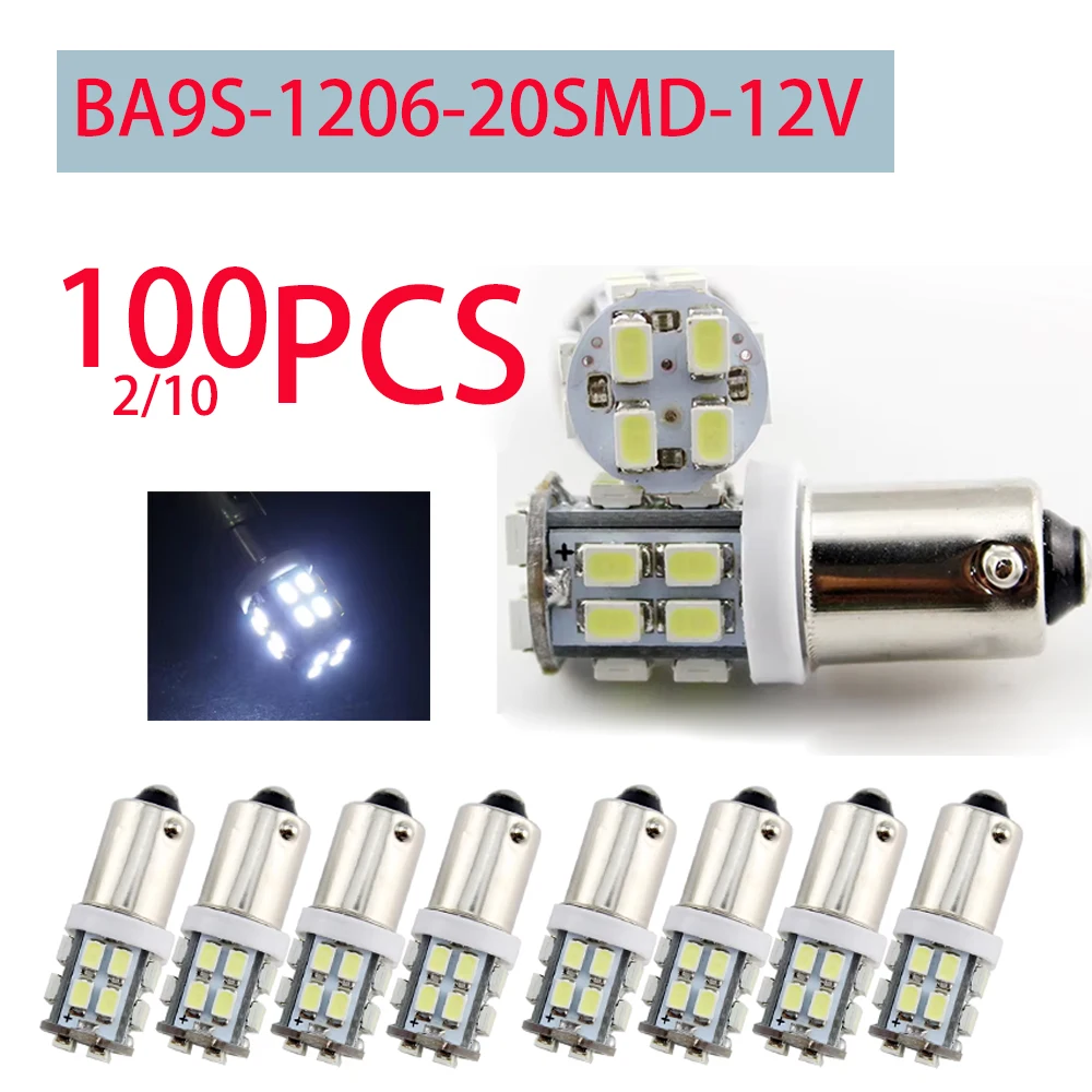 

Car BA9S LED 12V 1206 20SMD Car Light Source T4W Map Indicator License Plate Light Dome Lamp door Bulb White