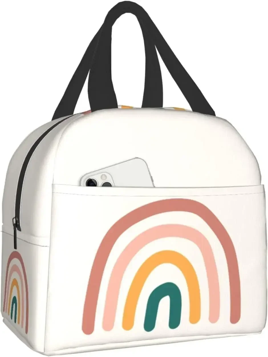 

Boho Rainbow Lunch Box Reusable Lunch Bag Tote Bag Insulated Lunch Bag for Women Men Boy Girl Gifts School
