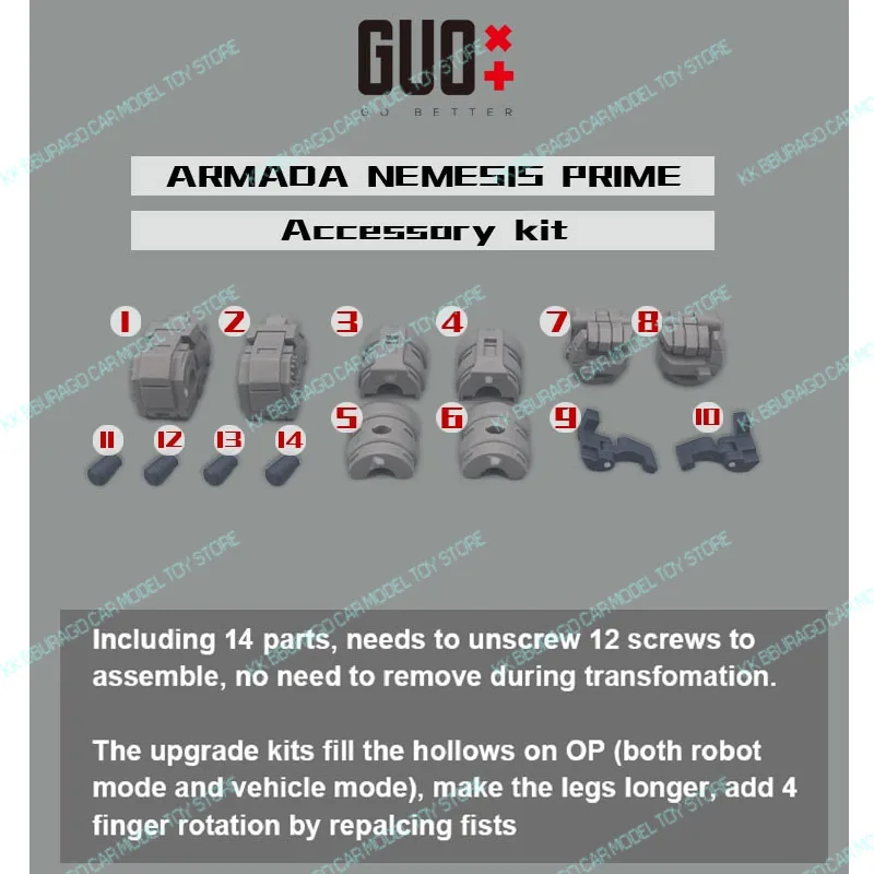 Transformatie Armada Universe Nemesis Prime Actiefiguren GO BETTER Filler Onderdelen Upgrade Kit OP Accessoires Beeldjes Gift