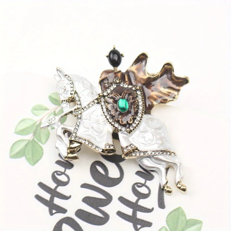 Stylish Retro Fairy Knight Brooch Style Sweater Brooch Don\'t Fight Riding Knight Coat Accessories