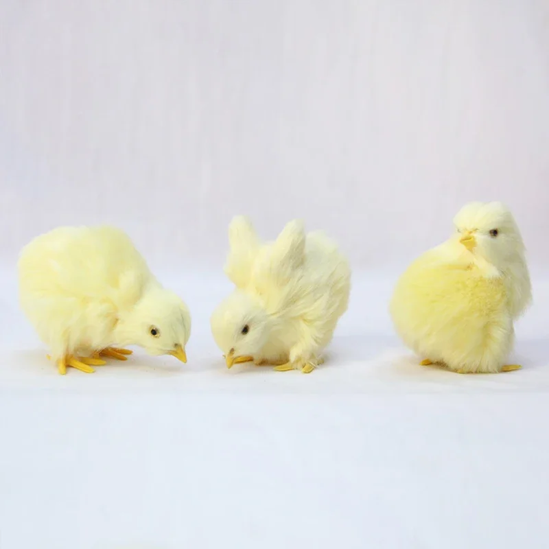 Easter Realistic Chick Decoration Plush Chick Figurine Simulation Chick for Kids DIY Miniature Chicken Garden Home Ornament