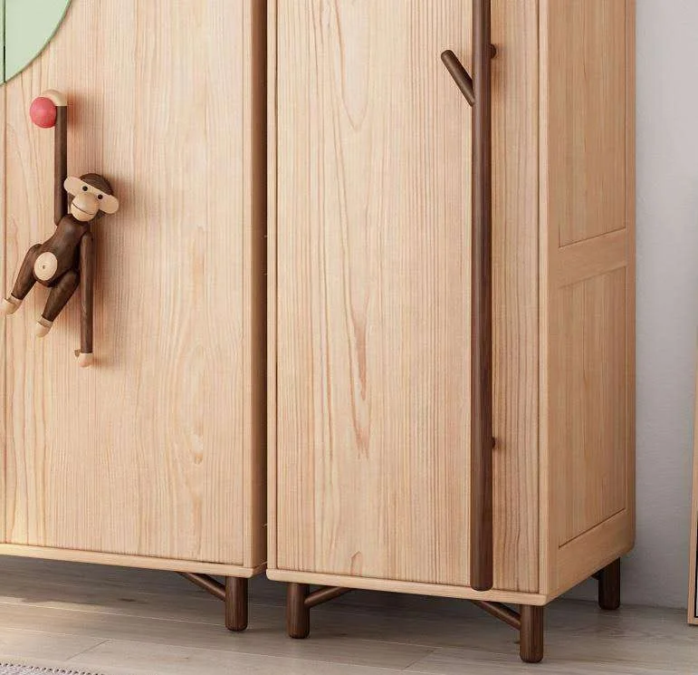 Lovely Baby pink Wooden Fairy Coat Children Bedroom furniture Storage Cabinet kids Wardrobe for girls