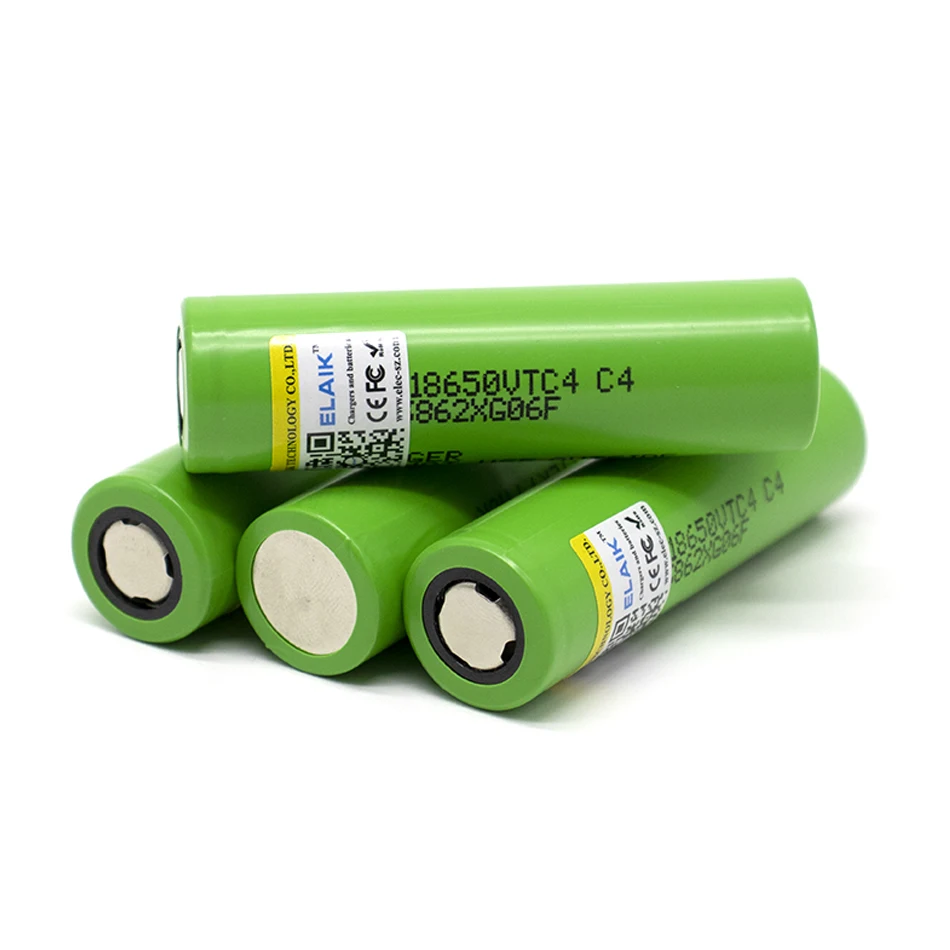 Resistência interna Bateria de lítio pequena, desempenho estável, VTC4-Flat Head, 18650, 3.6V, 2000mAh, ampla faixa de aplicações, 1-5pcs