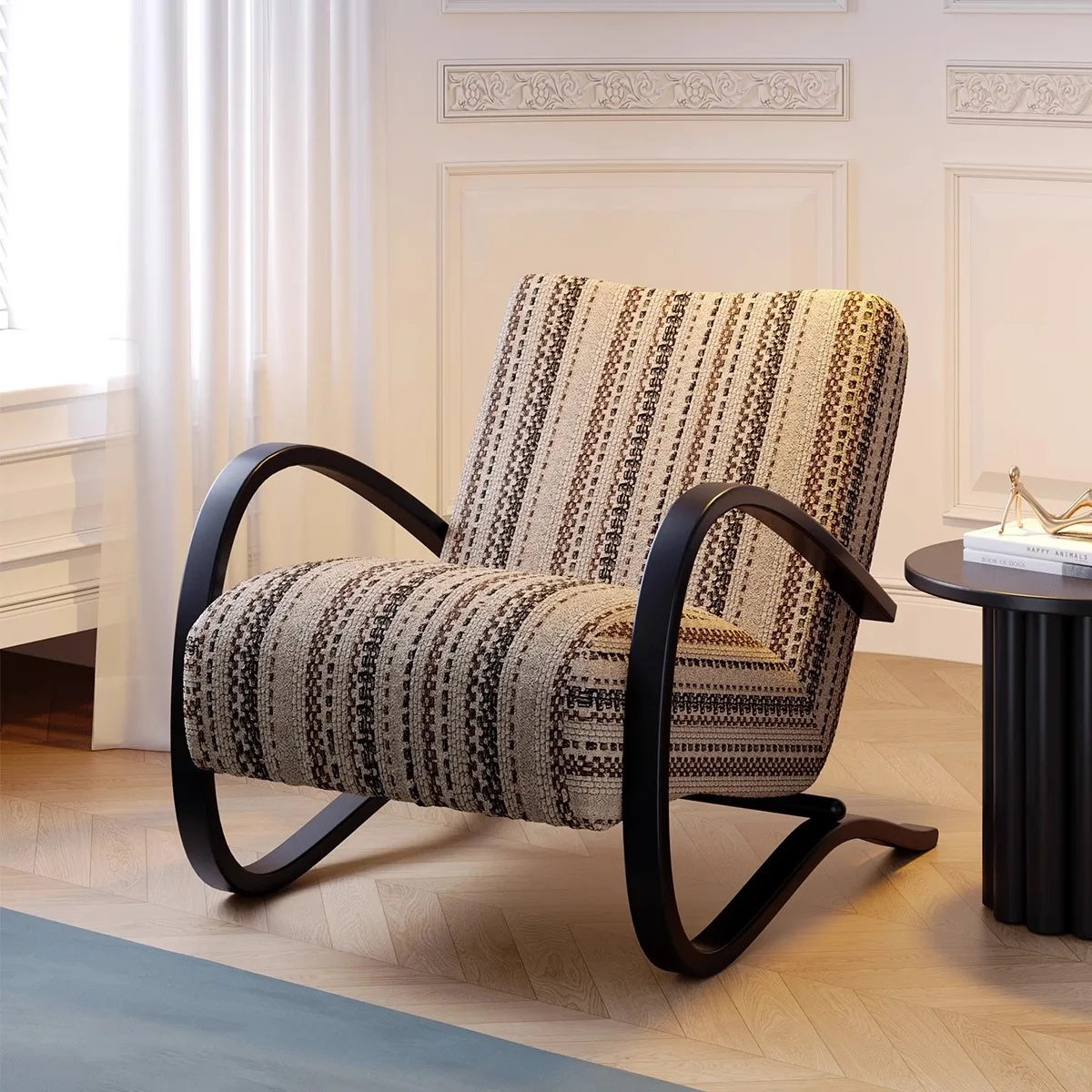 

Medieval wabi style designer retro homestay lazy leisure single chair small apartment living room balcony sofa