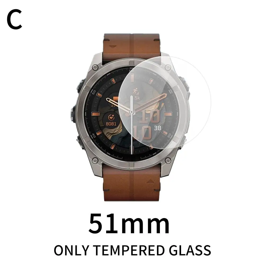 Watch Screen Tempered Film For Garmin Fenix 8 43MM 47MM 51MM Watch Ultra-thin Anti-scratch Clear Tempered Glass Protective Z8B1