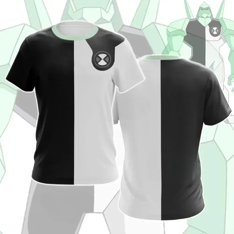 Anime Style Creative Line Pattern Short-sleeve T-shirt Casual Round Neck Top Unisex Fashion Clothing
